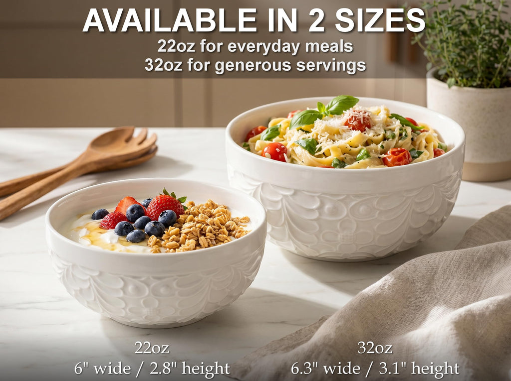 22 Oz Ceramic Bowls Set of 4 T10532