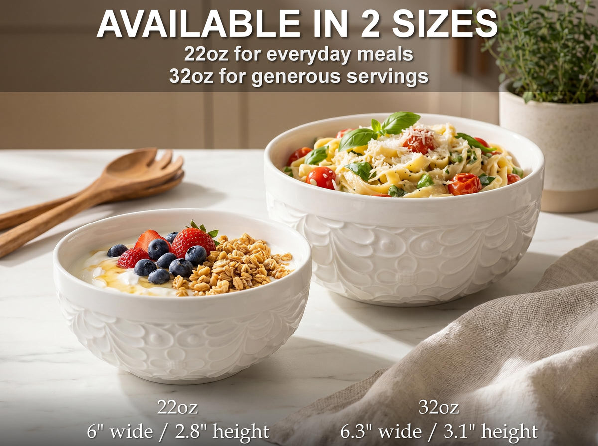 22 Oz Ceramic Bowls Set of 4 T10532