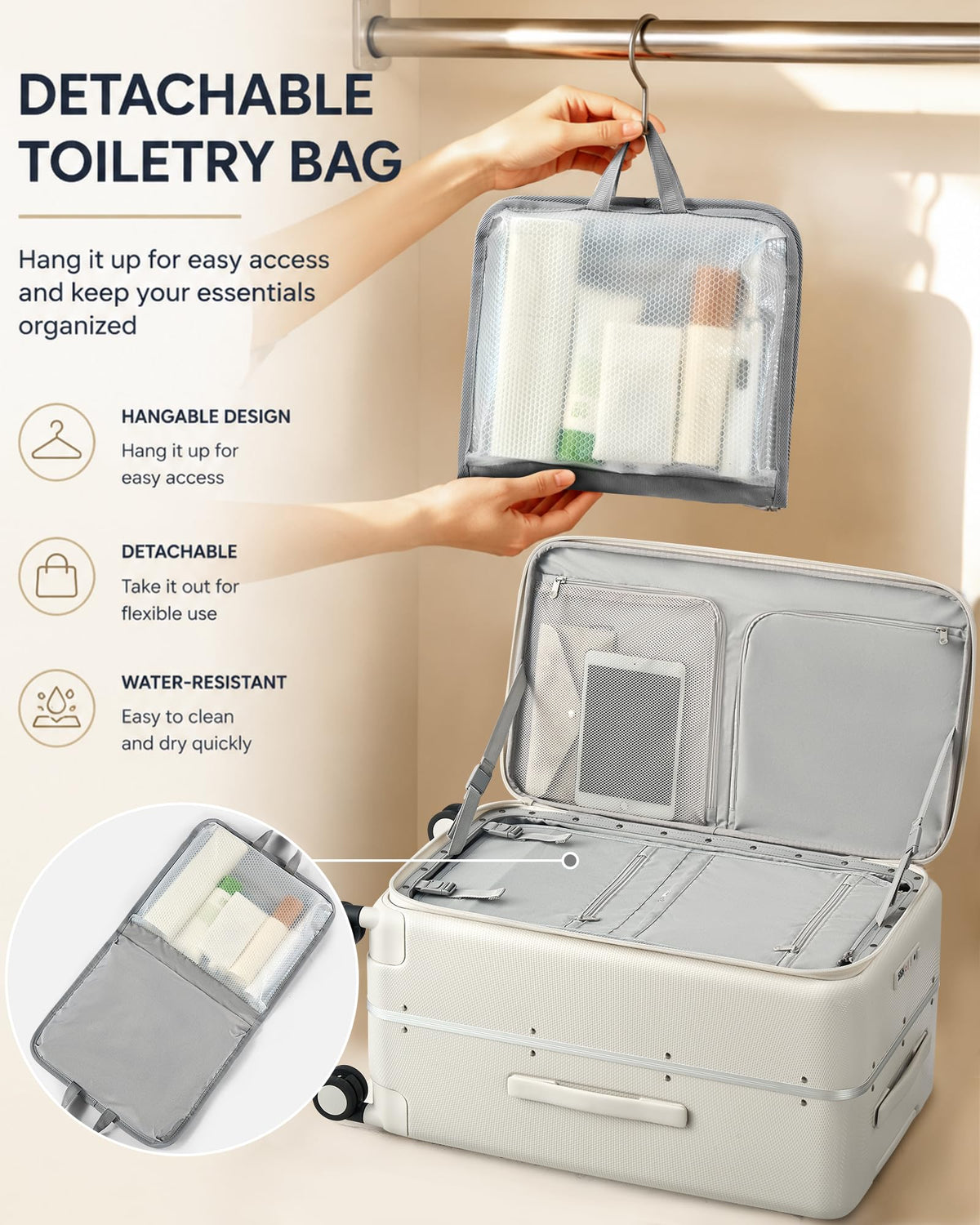 20 Inch Aluminum Frame Hard Shell Carry On Luggage with Wheels M638