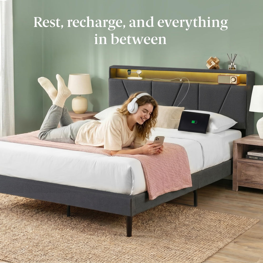 Upholstered Platform Bed Frame Full N238
