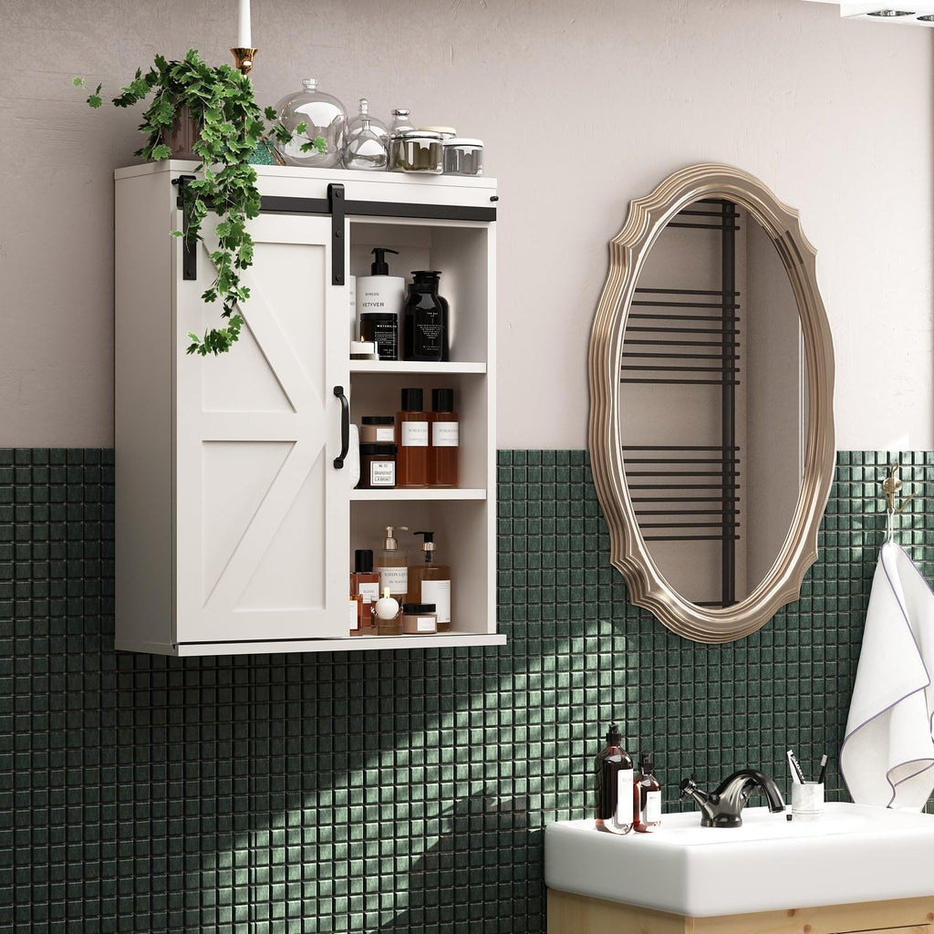 Wall Cabinet with Sliding Barn Door Z837254