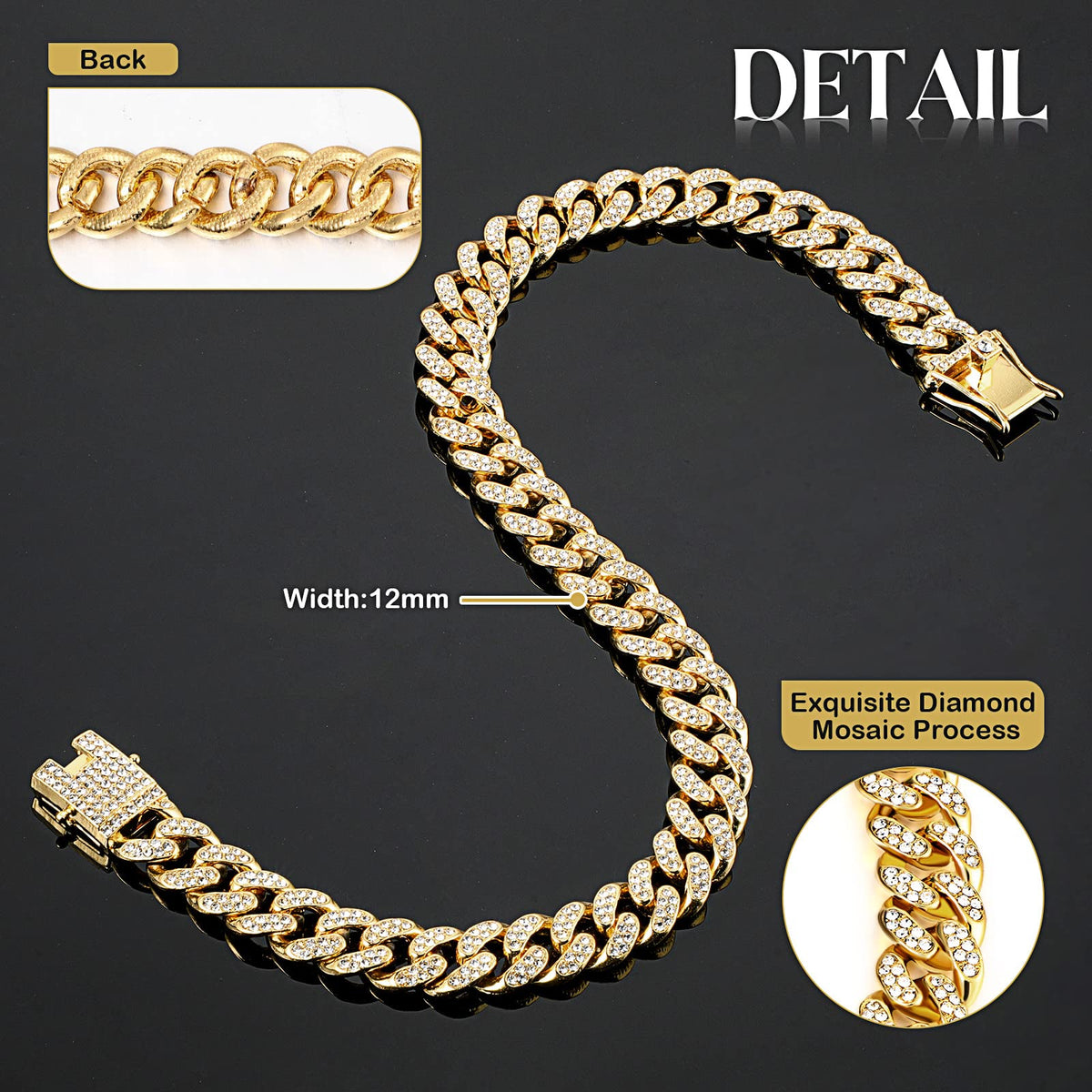 Gold 8 Inch Dog Collar A1868