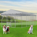 20×10×5.6FT Outdoor Dog Kennel with Bowls S6988