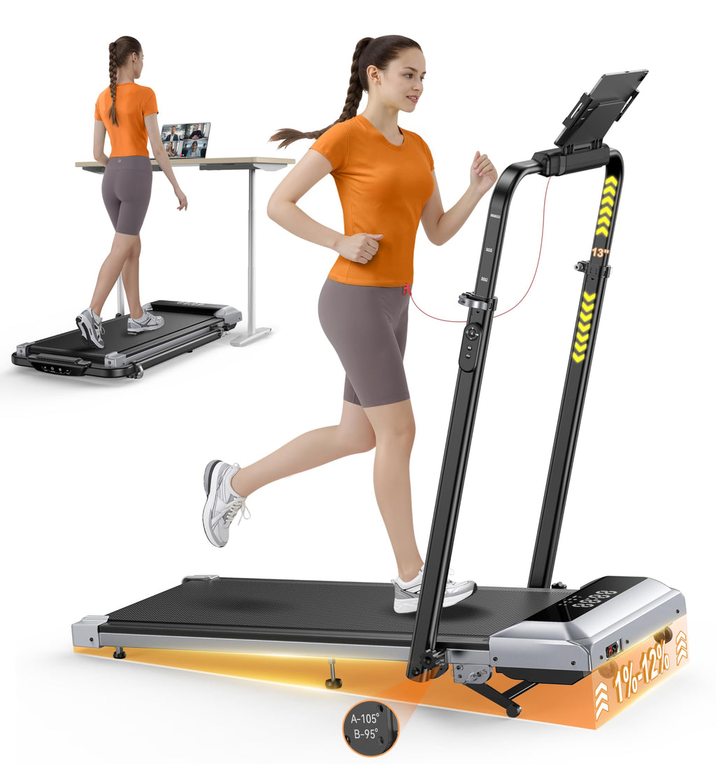 Folding Treadmill with Incline and Adjustable Handle Bar D1002