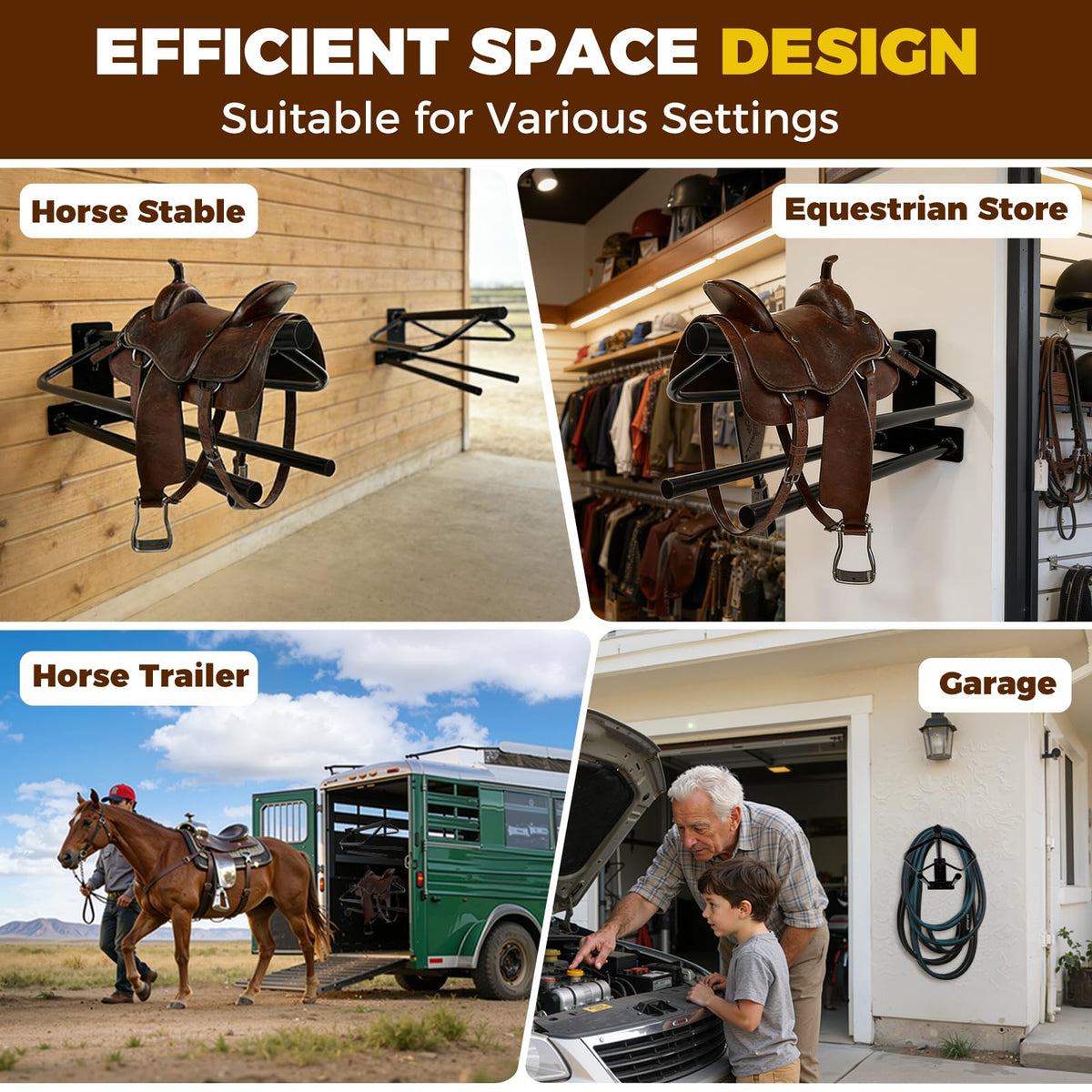 2 Pack Wall Mounted Saddle Rack I318950