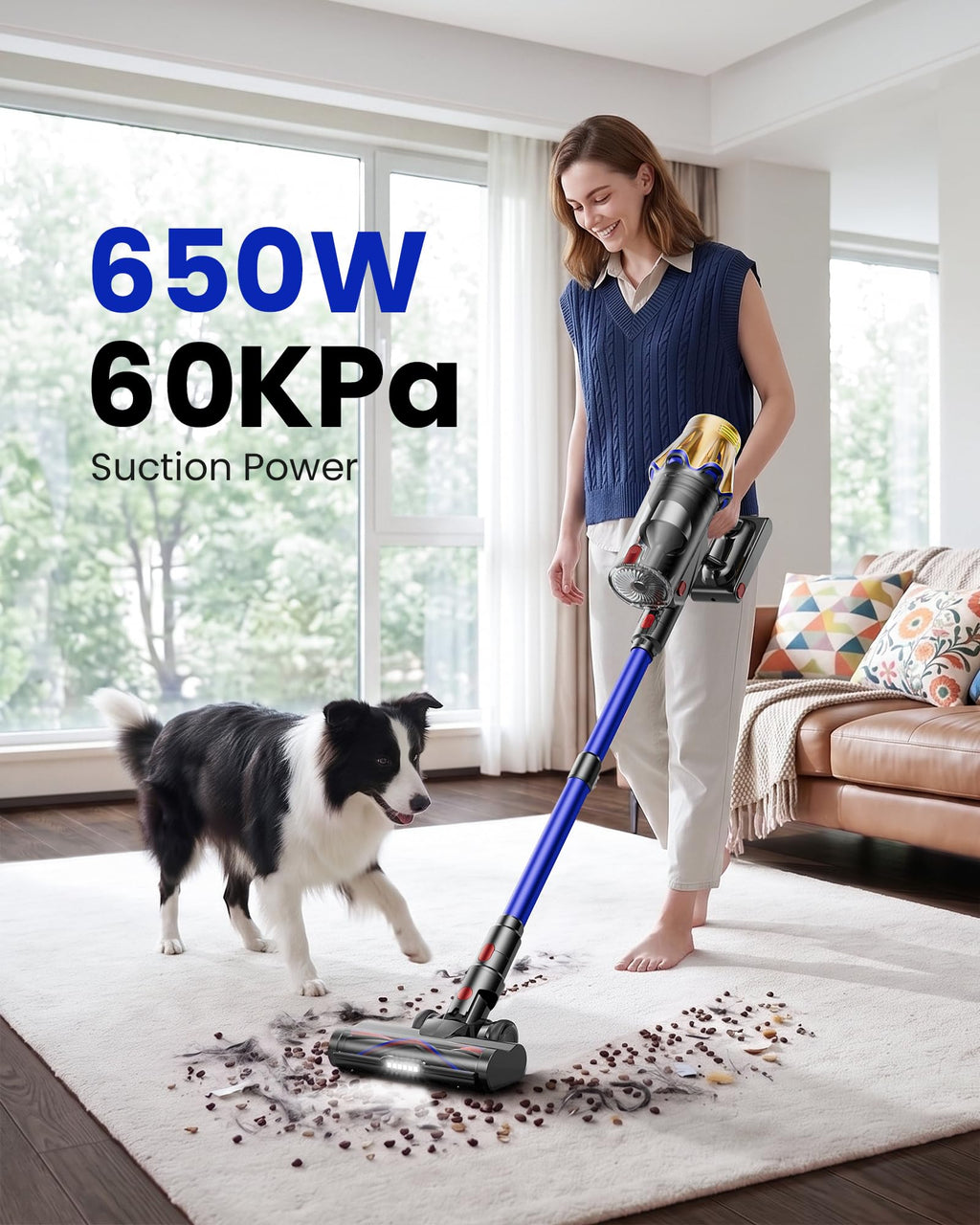 650W 60KPA Cordless Stick Vacuum Cleaner W401