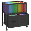 Rolling File Cart with 2 Fabric Drawers J230862