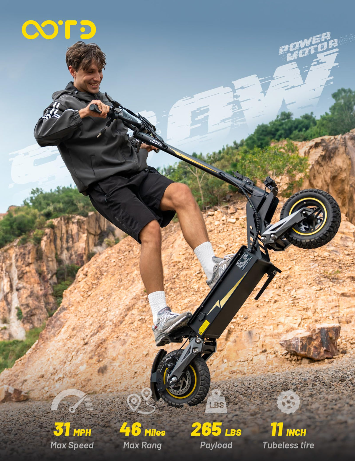 Electric Scooter with 11" All-Terrain Tire J8791