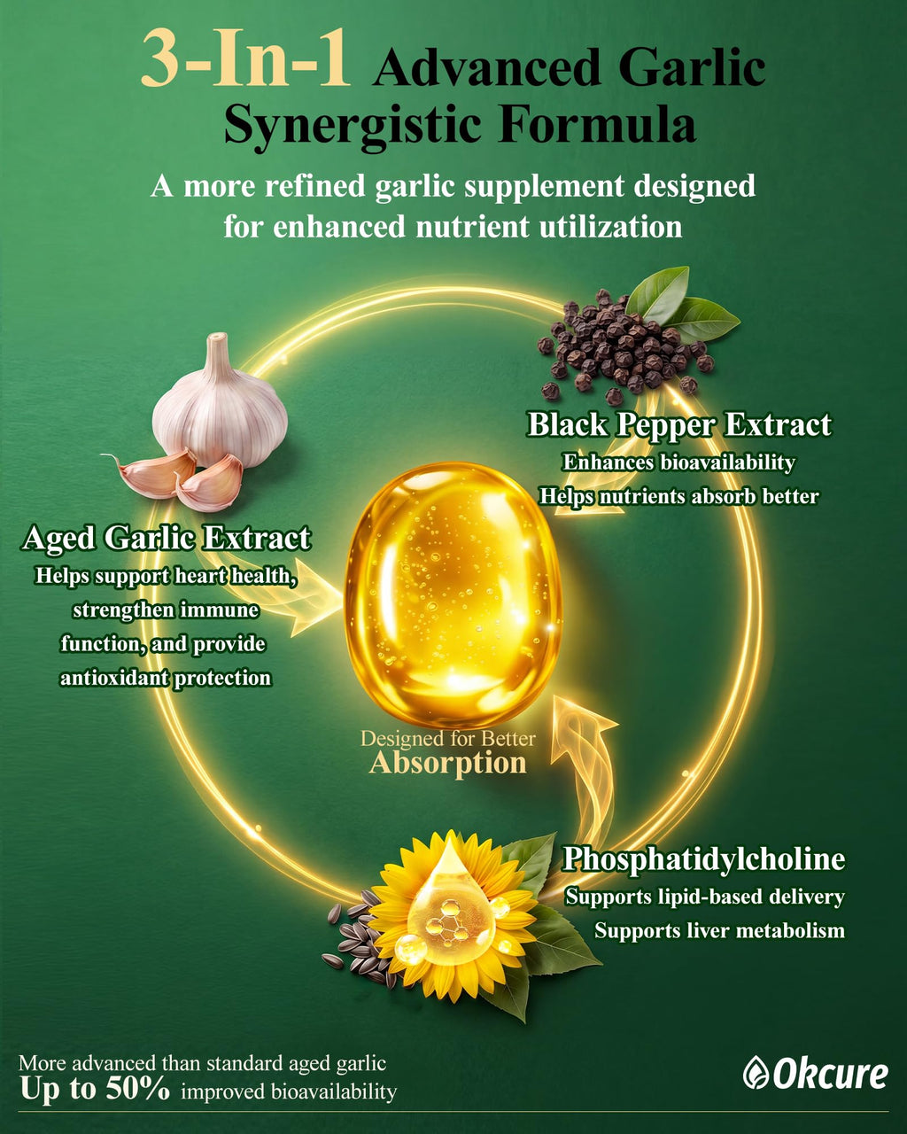 Odorless Garlic Supplement, 300 Softgels Y6737