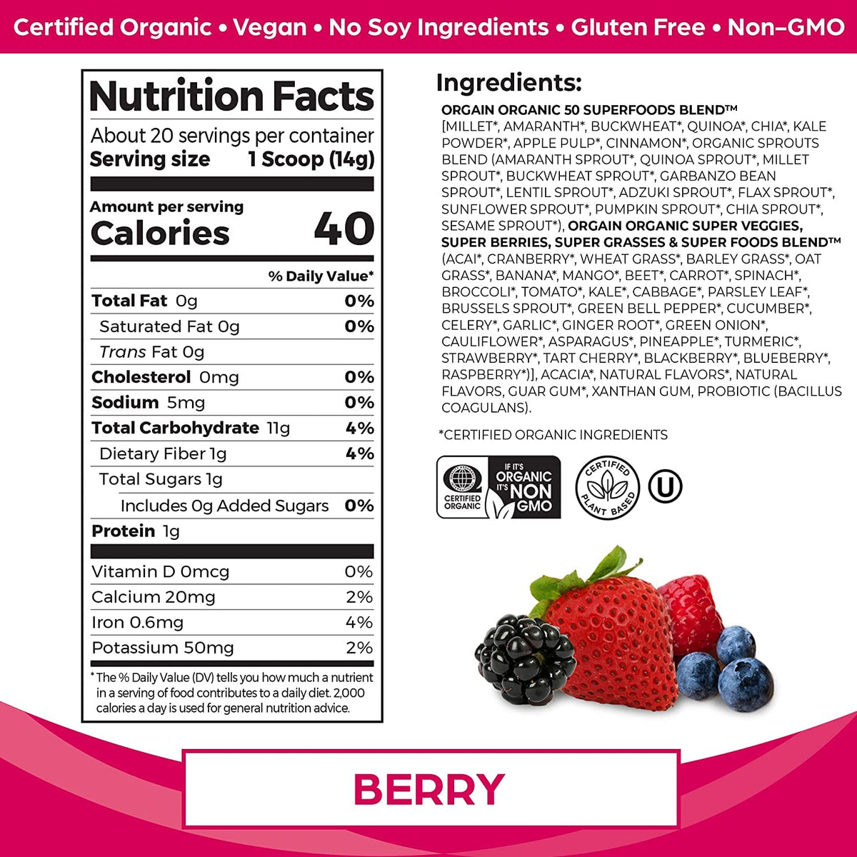 Organic Protein and Greens Powder N292