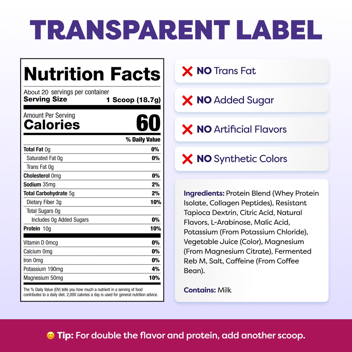 Clear Whey Protein Powder Strawberry Berry Acai K862