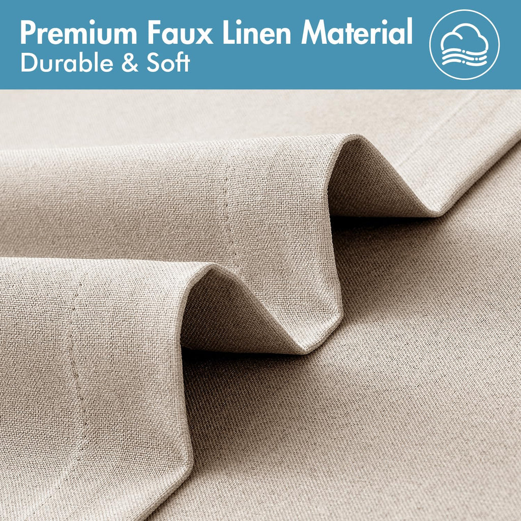 100% Blackout Linen Curtains 2 Panels M1954