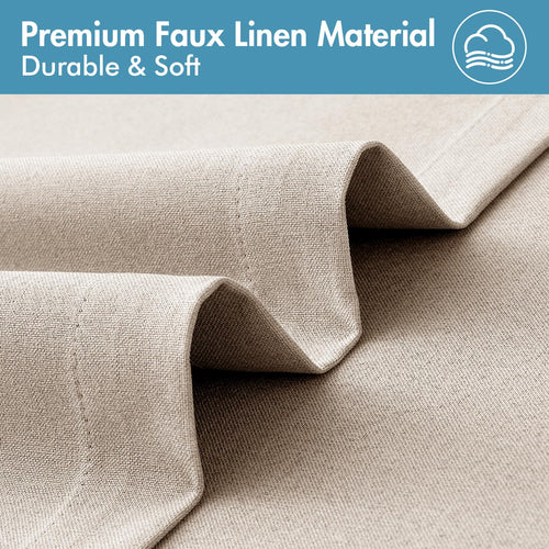 100% Blackout Linen Curtains 2 Panels M1954