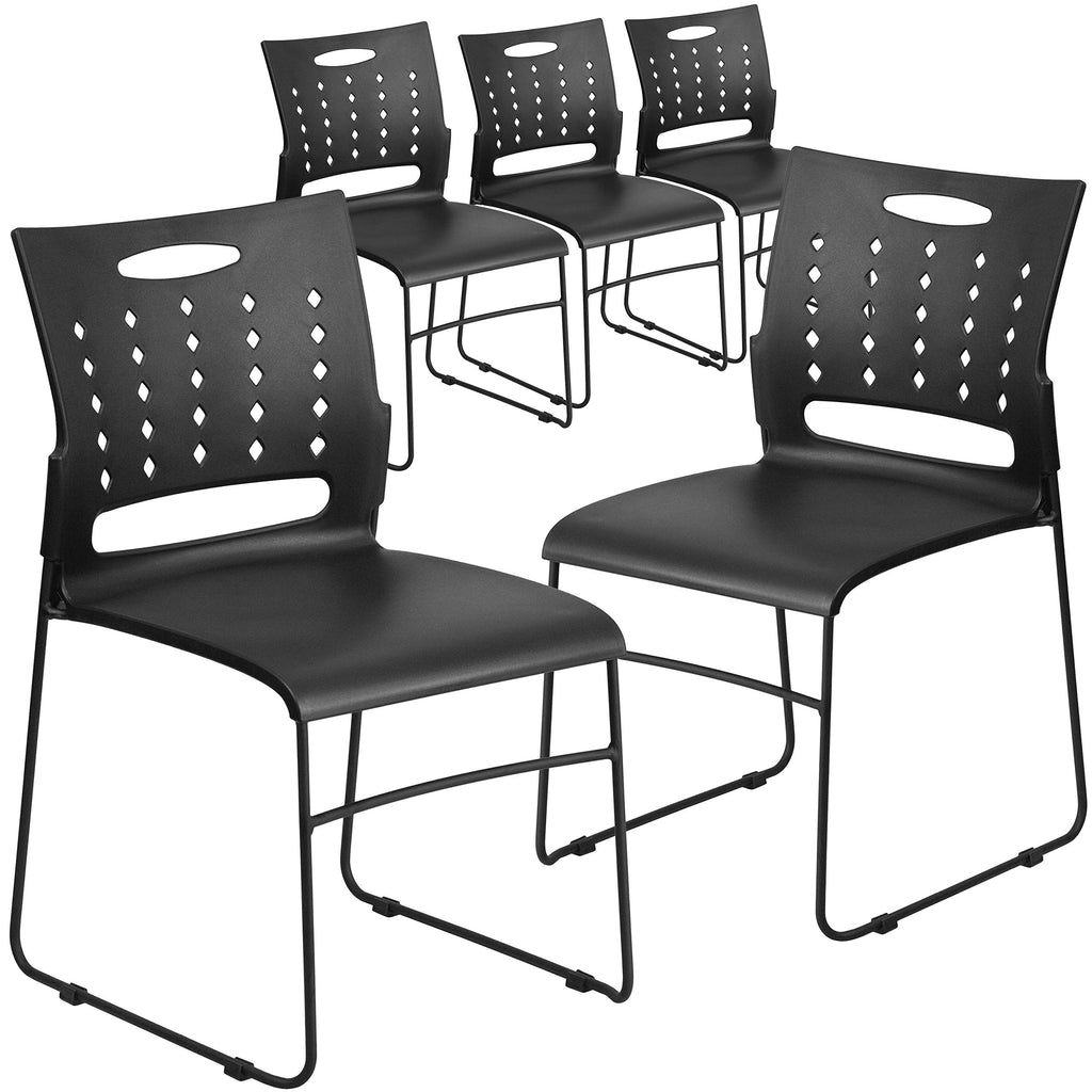 Black Stacking Chairs Set of 5 S2161