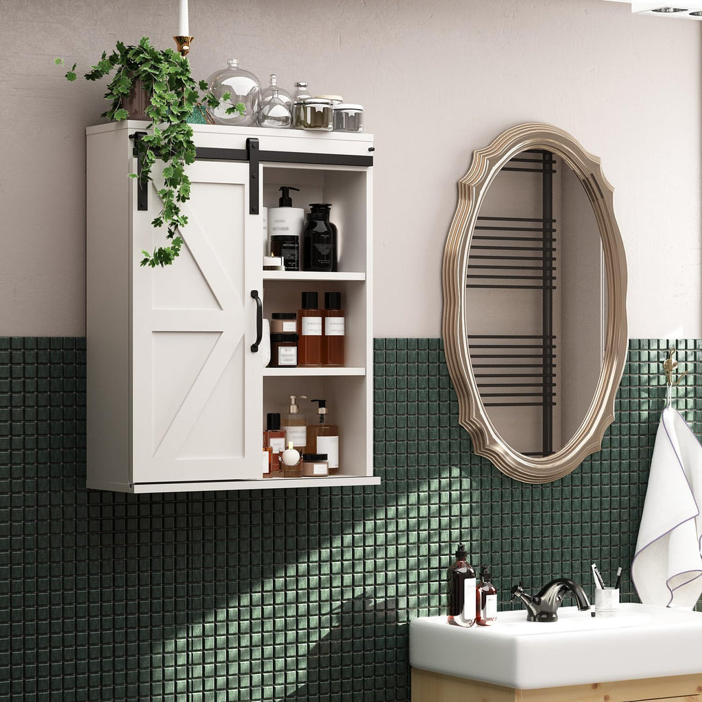 Wall Cabinet with Sliding Barn Door Z837254