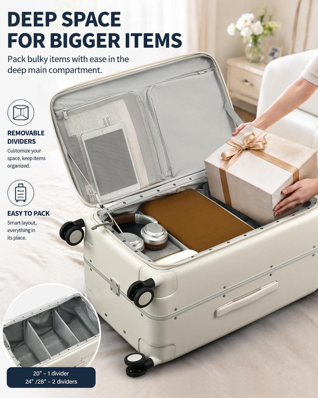 20 Inch Aluminum Frame Hard Shell Carry On Luggage with Wheels M638