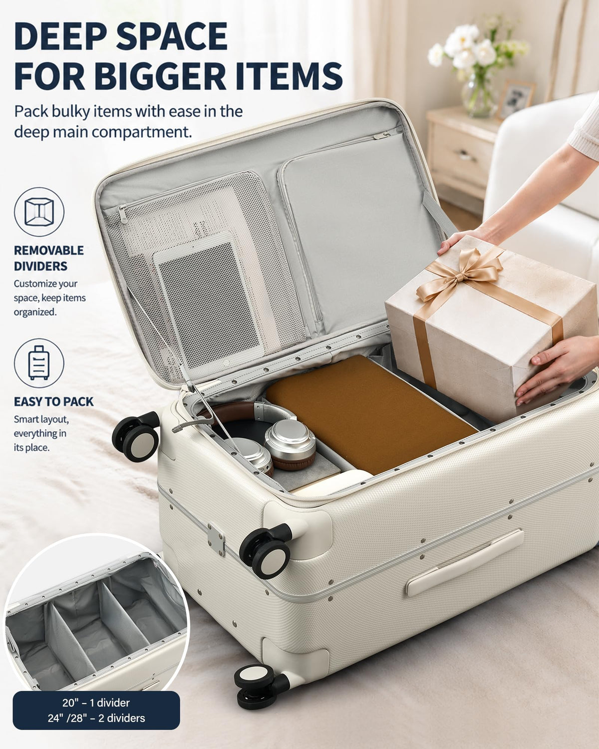20 Inch Aluminum Frame Hard Shell Carry On Luggage with Wheels M638