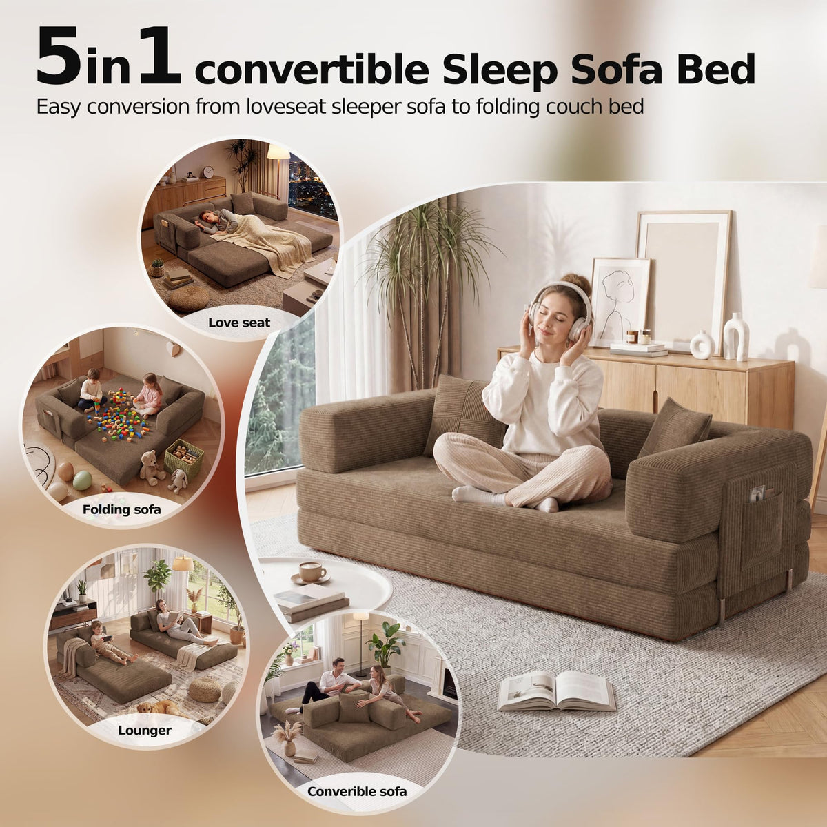 Convertible Futon Sofa Bed W4501