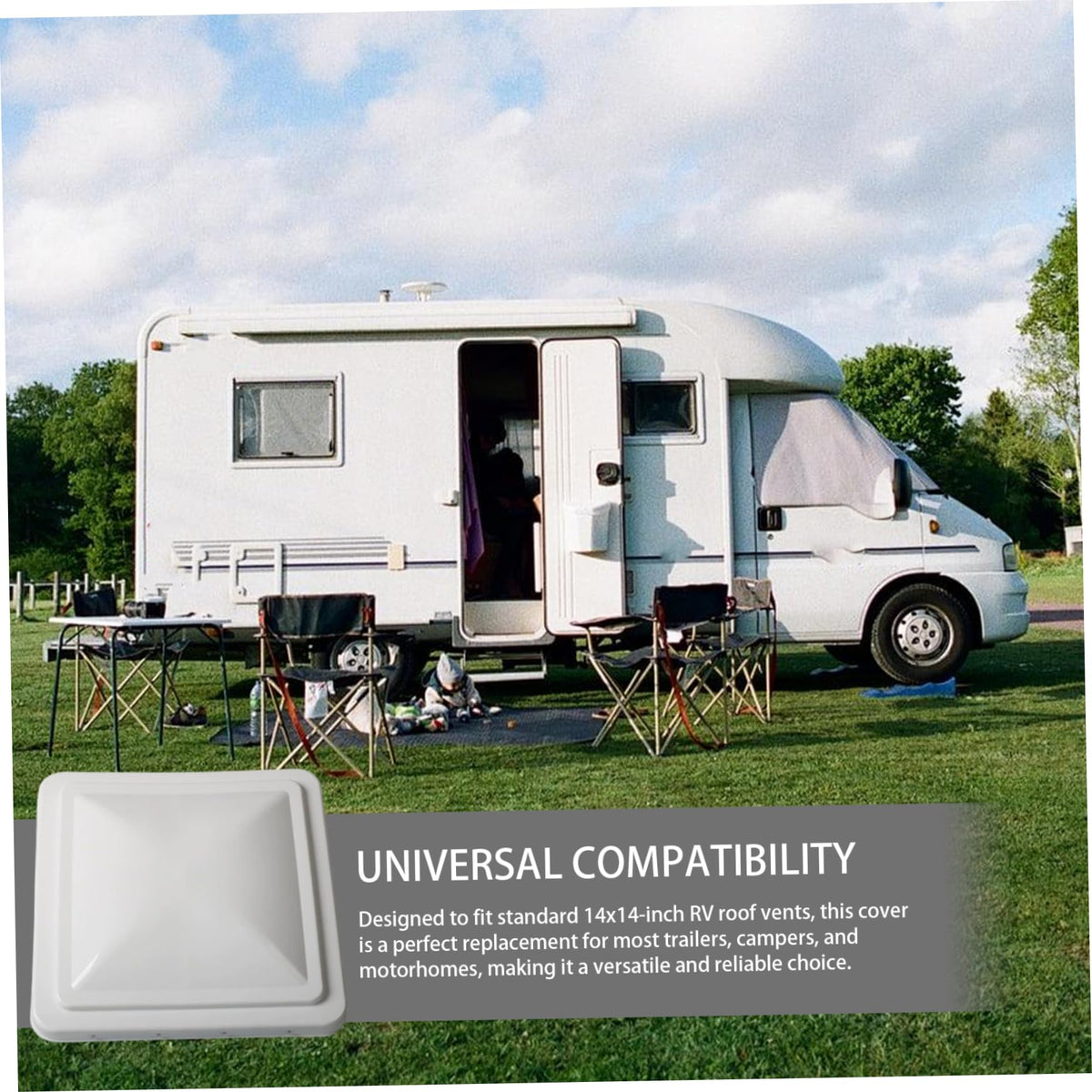 14 Inch White Weather-Resistant Plastic RV Vent Cover A52057