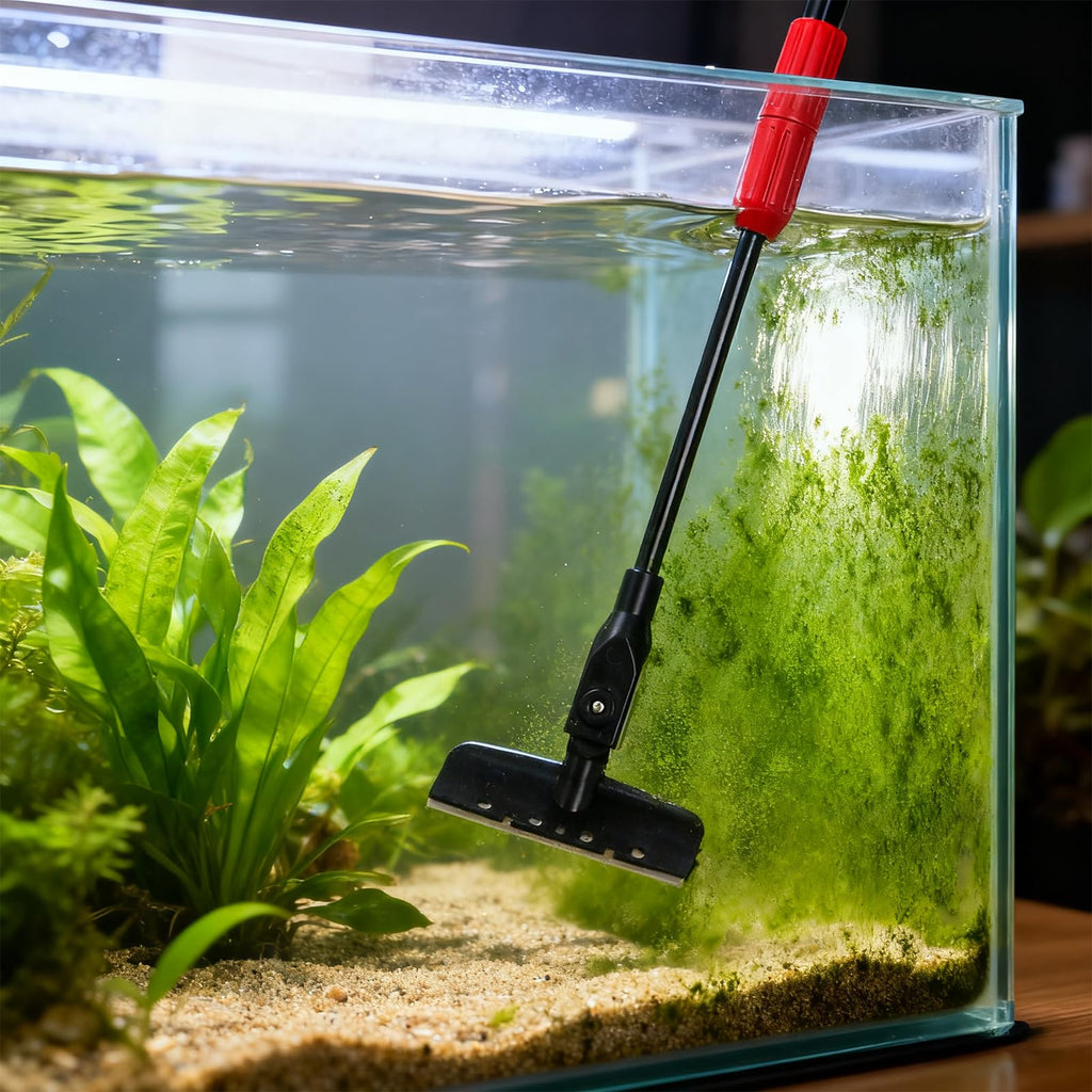 6 in 1 Aquarium Cleaning Tool Kit with Adjustable Telescopic Long Handle C991854