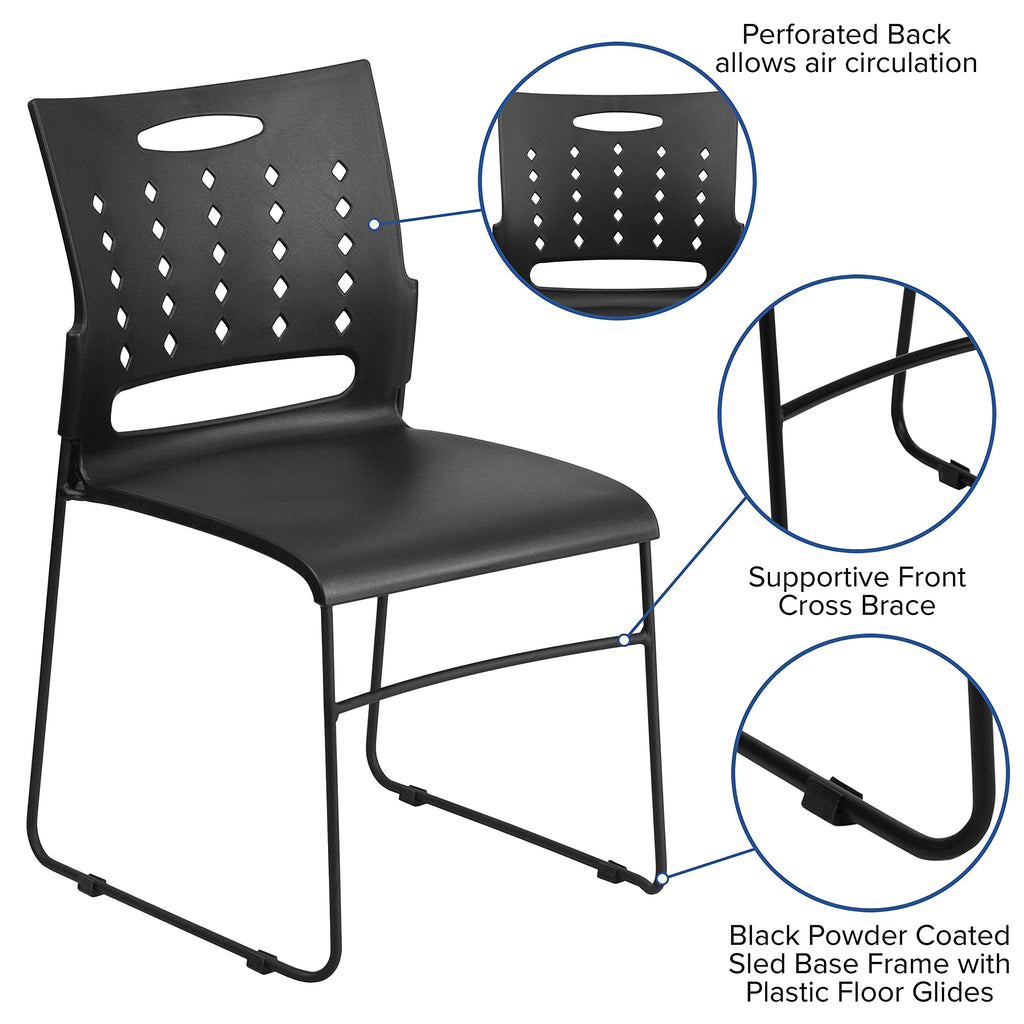 Black Stacking Chairs Set of 5 S2161