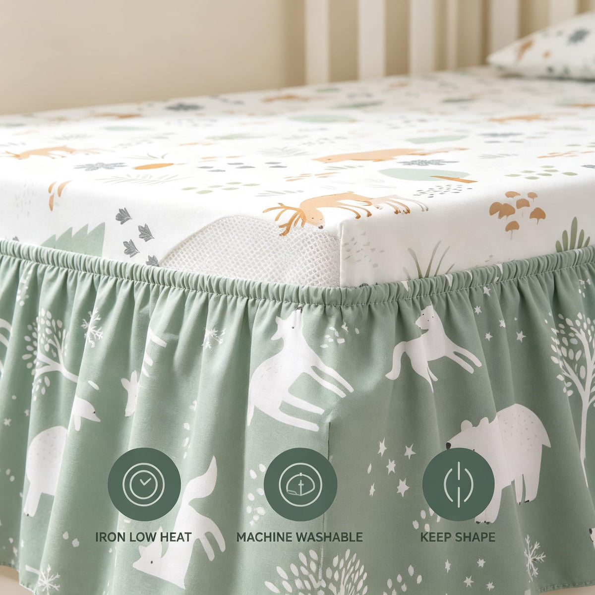 3 Pack Fitted Neutral Baby Crib Sheets S644835