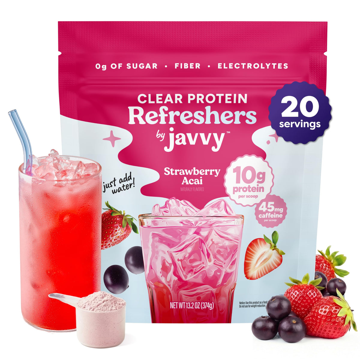 Clear Whey Protein Powder Strawberry Berry Acai K862