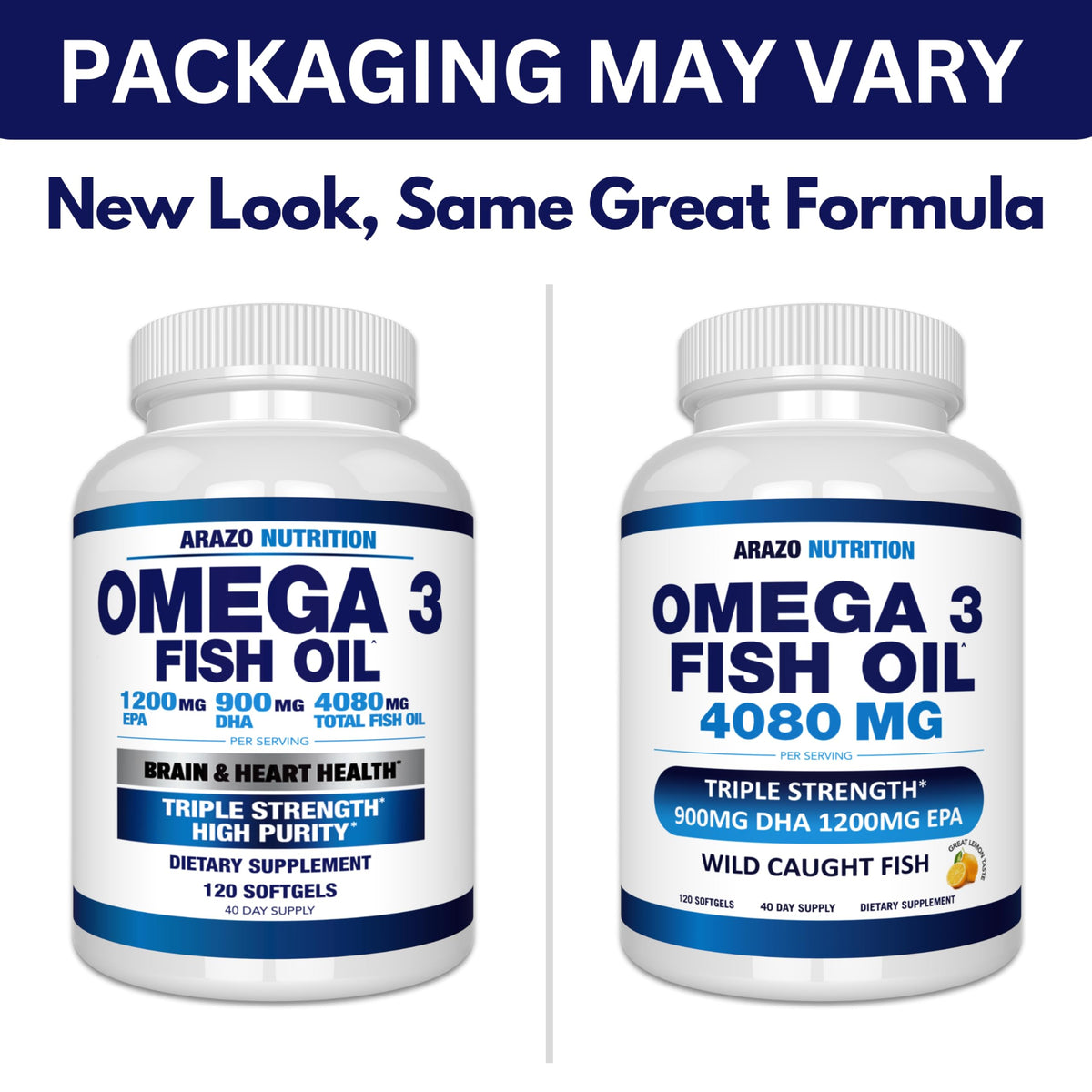 Wild Caught Omega-3 Fish Oil 120 Burpless Lemon Softgels R846