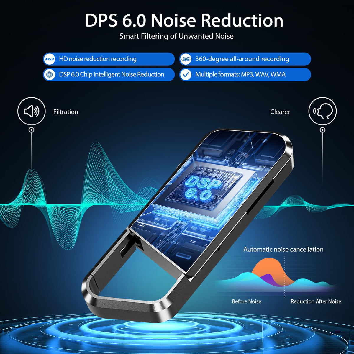 Voice Activated Recorder with Noise Reduction Portable Audio Recorder M559