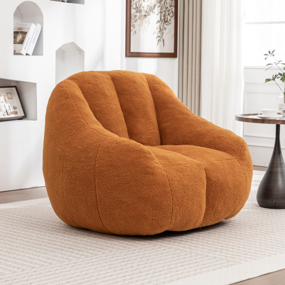 Yellow Oversized Plush Memory Foam Bean Bag Chair Z6504