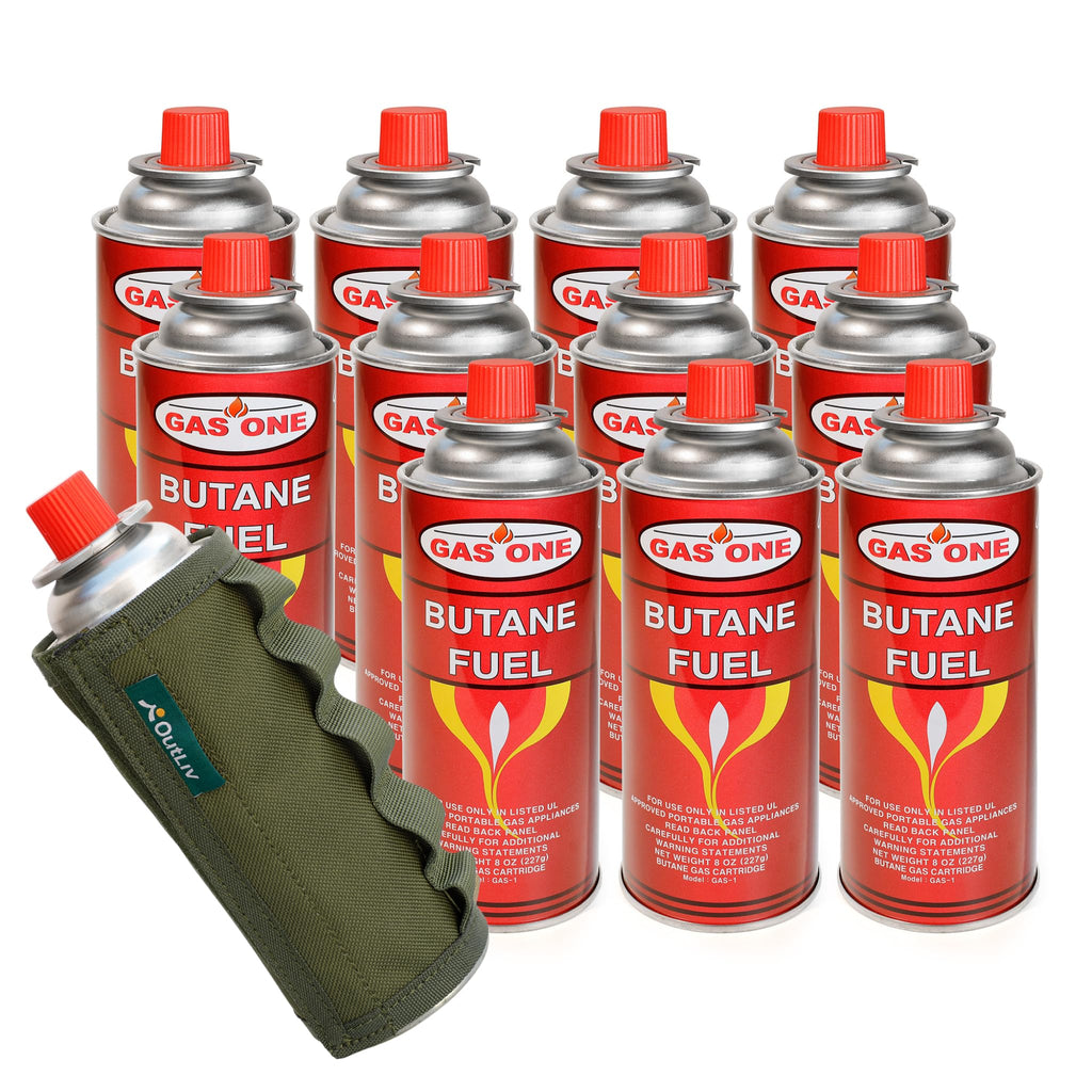 Tactical Outdoor Protective Canister Sleeve for 8oz Butane Fuel Canisters Pack of 12 Woodland Green O572