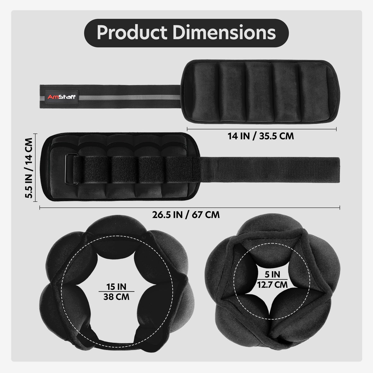 Adjustable Ankle Weights 1 Pair 10 lbs Set U26838