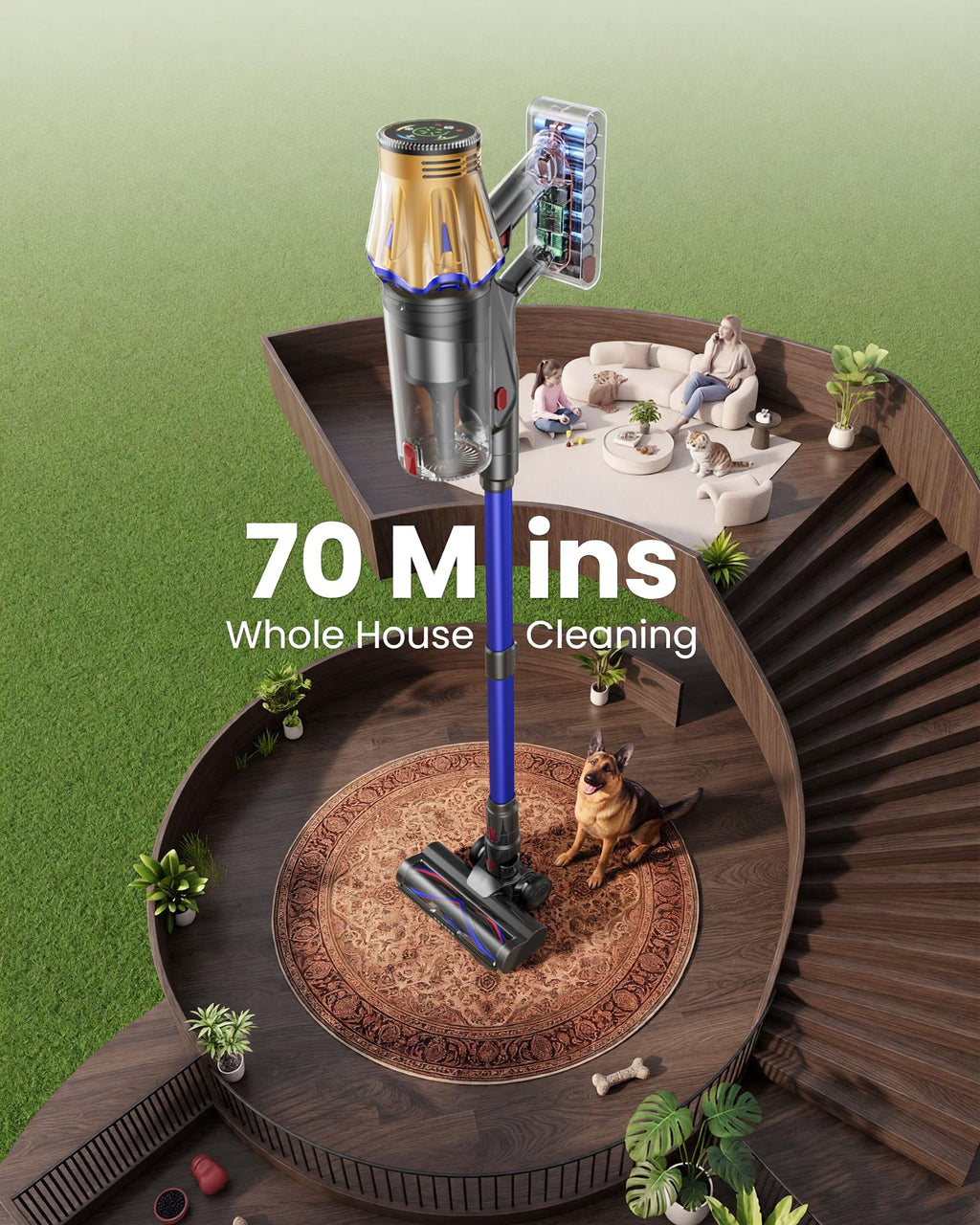 650W 60KPA Cordless Stick Vacuum Cleaner W401