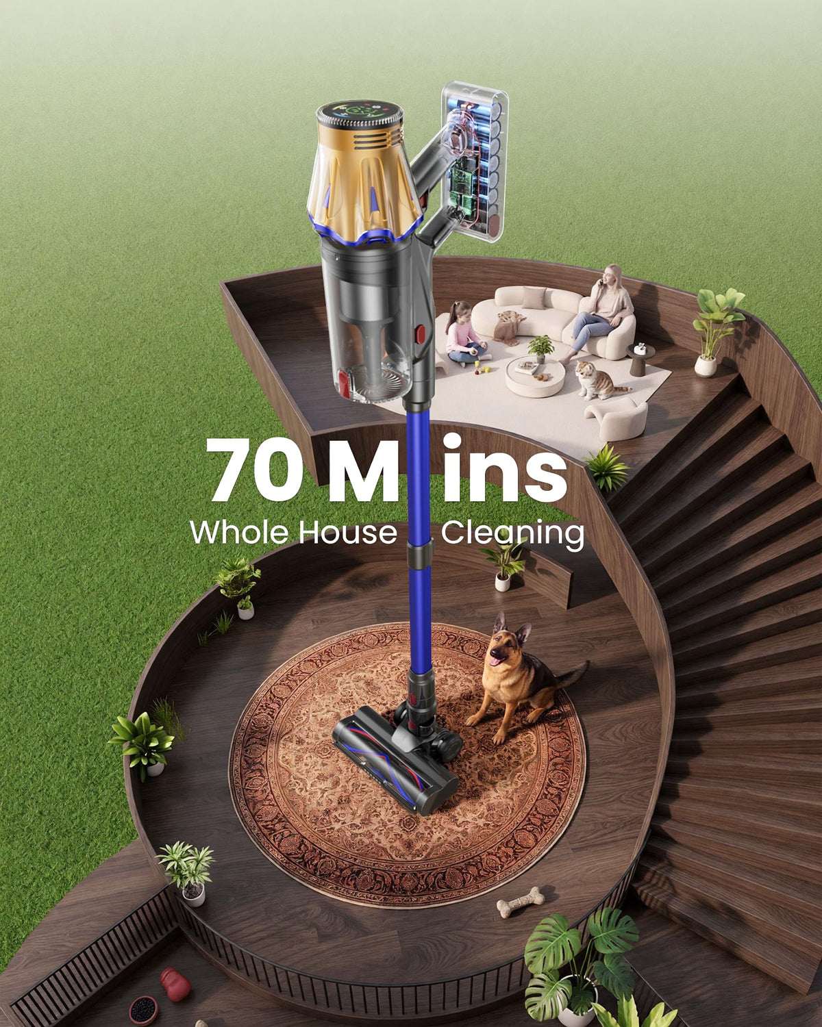 650W 60KPA Cordless Stick Vacuum Cleaner W401