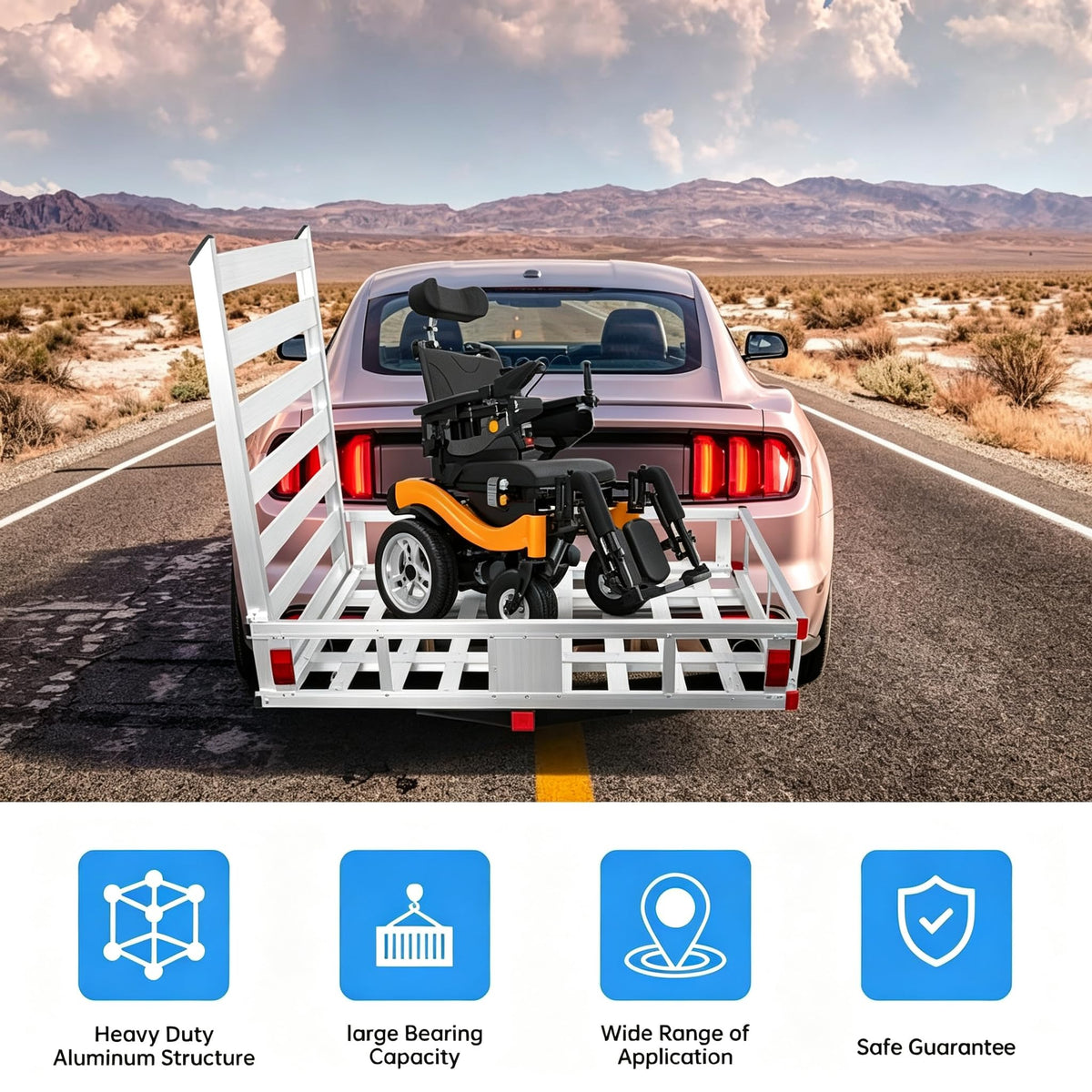 Wheelchair Scooter Carrier with Ramp, 500 lbs Capacity Q23630