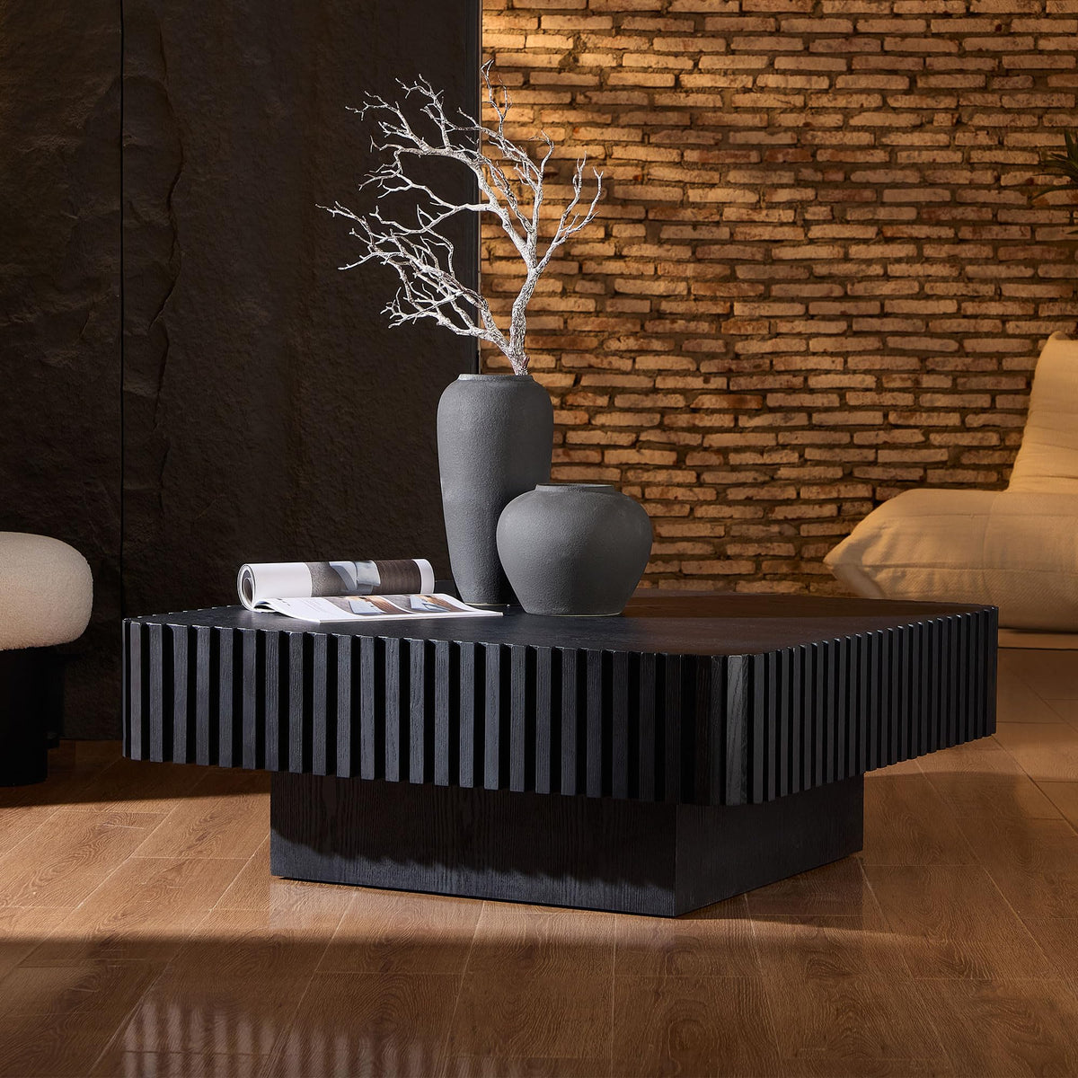 35.43" Square Wood Coffee Table I5657