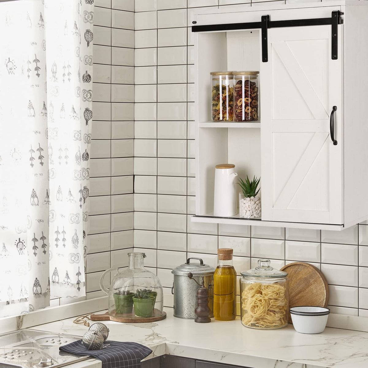 Wall Cabinet with Sliding Barn Door Z837254