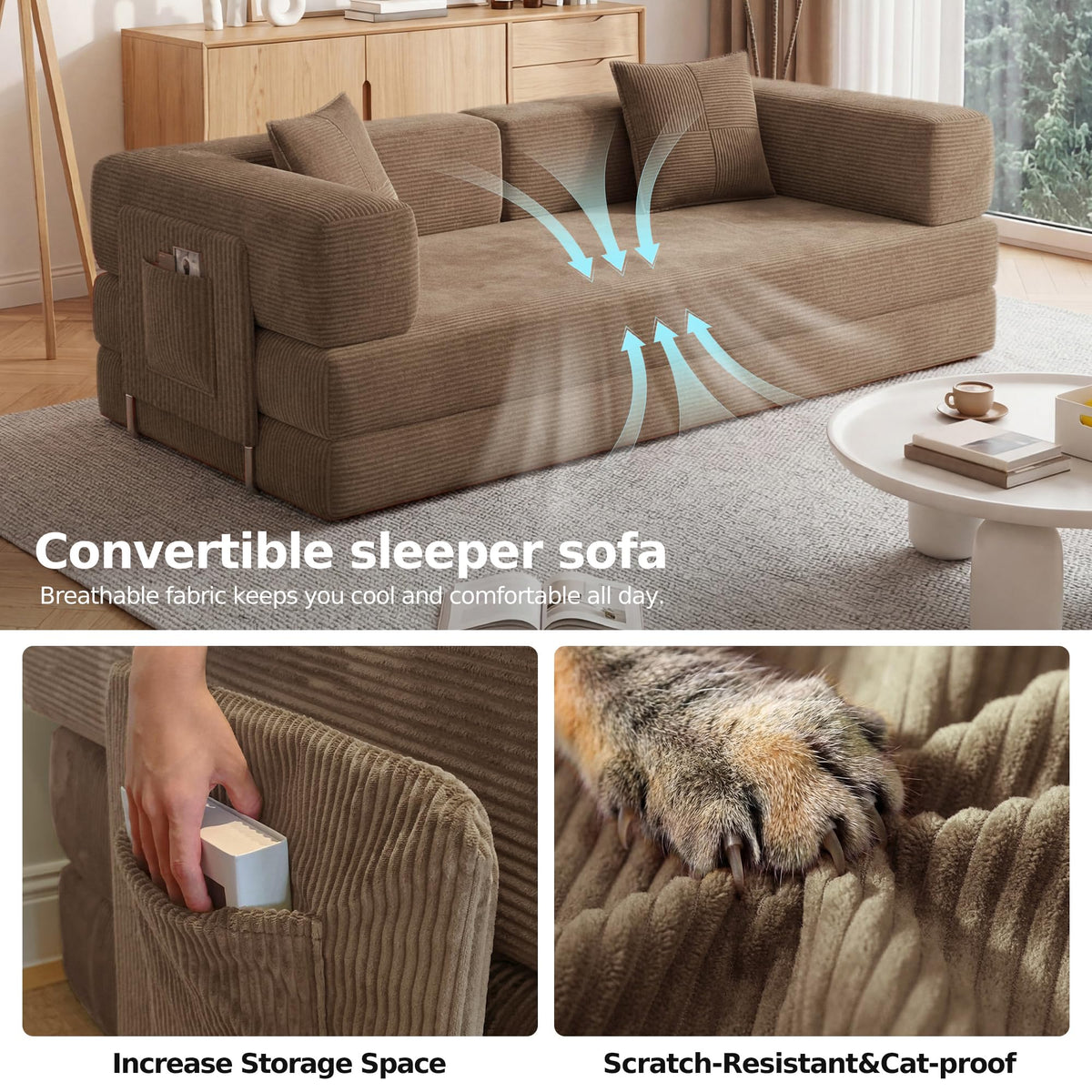 Convertible Futon Sofa Bed W4501