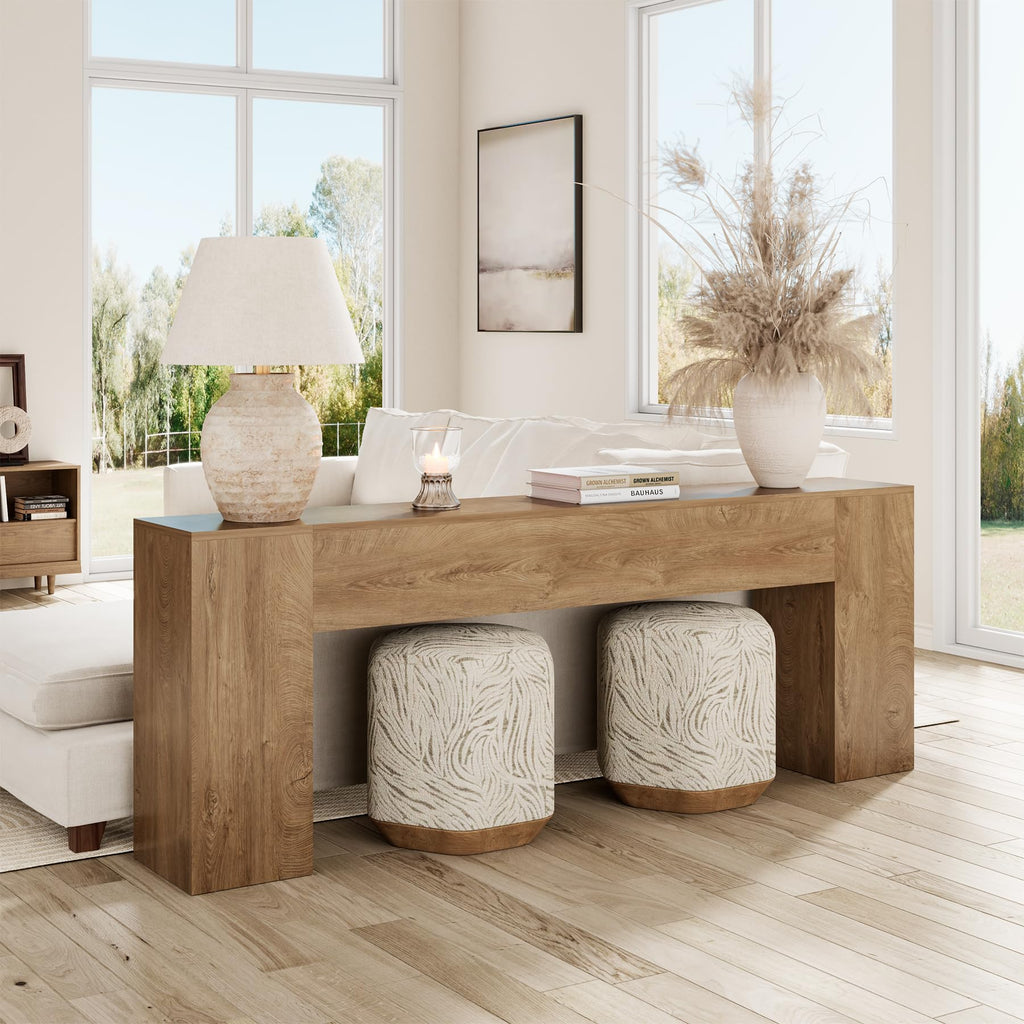 86-Inch Natural Oak Brown Console Table U877