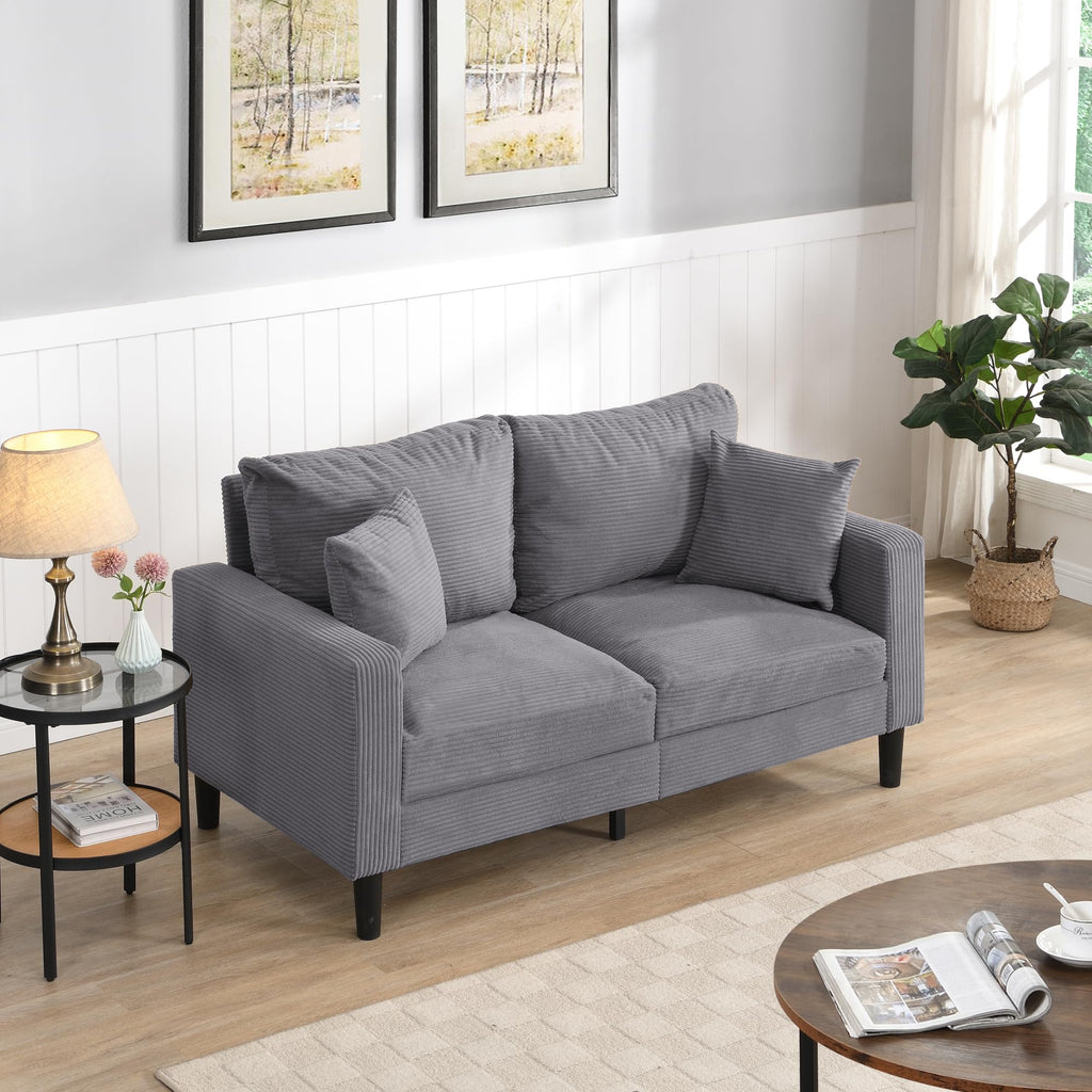 Light Gray Upholstered Loveseat Sofa F27322