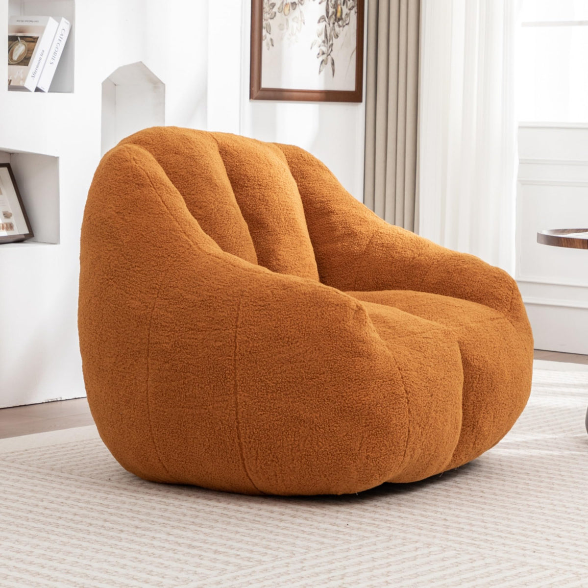 Yellow Oversized Plush Memory Foam Bean Bag Chair Z6504