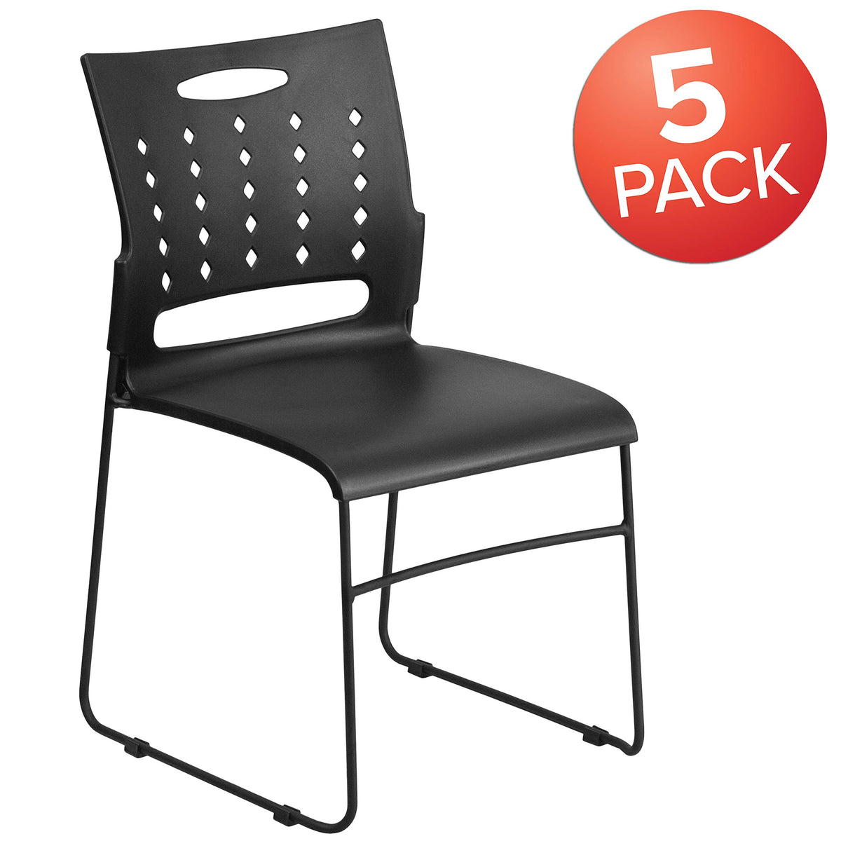 Black Stacking Chairs Set of 5 S2161