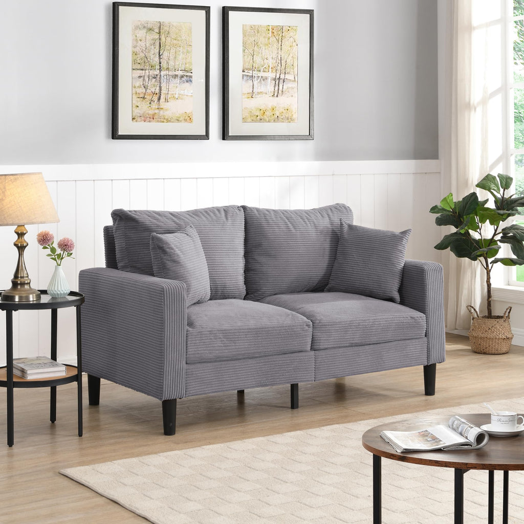 Light Gray Upholstered Loveseat Sofa F27322