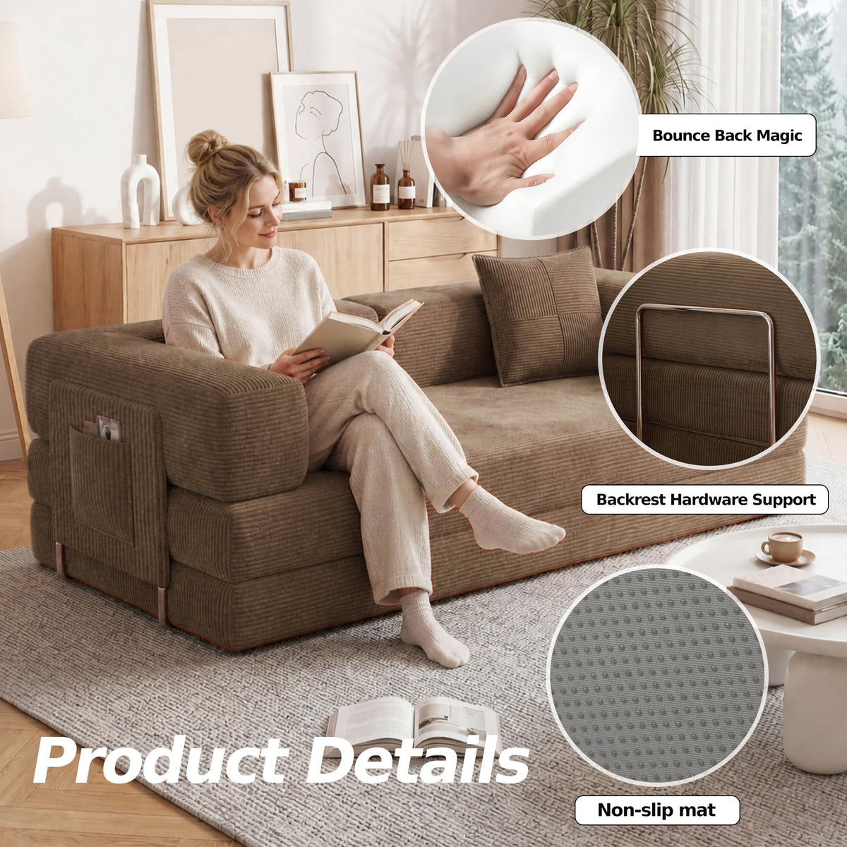 Convertible Futon Sofa Bed W4501