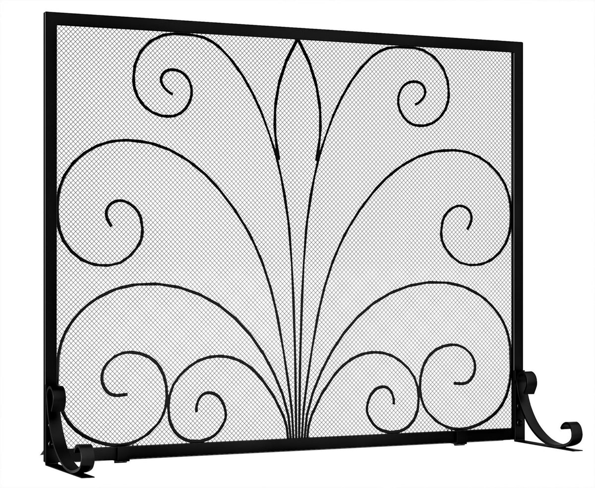 Wrought Iron Single Panel Fireplace Screen O716269