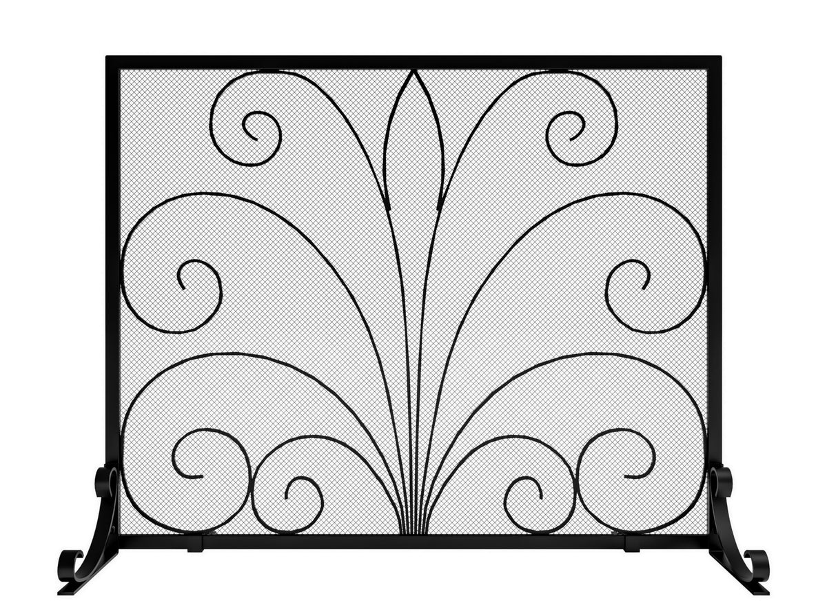 Wrought Iron Single Panel Fireplace Screen O716269