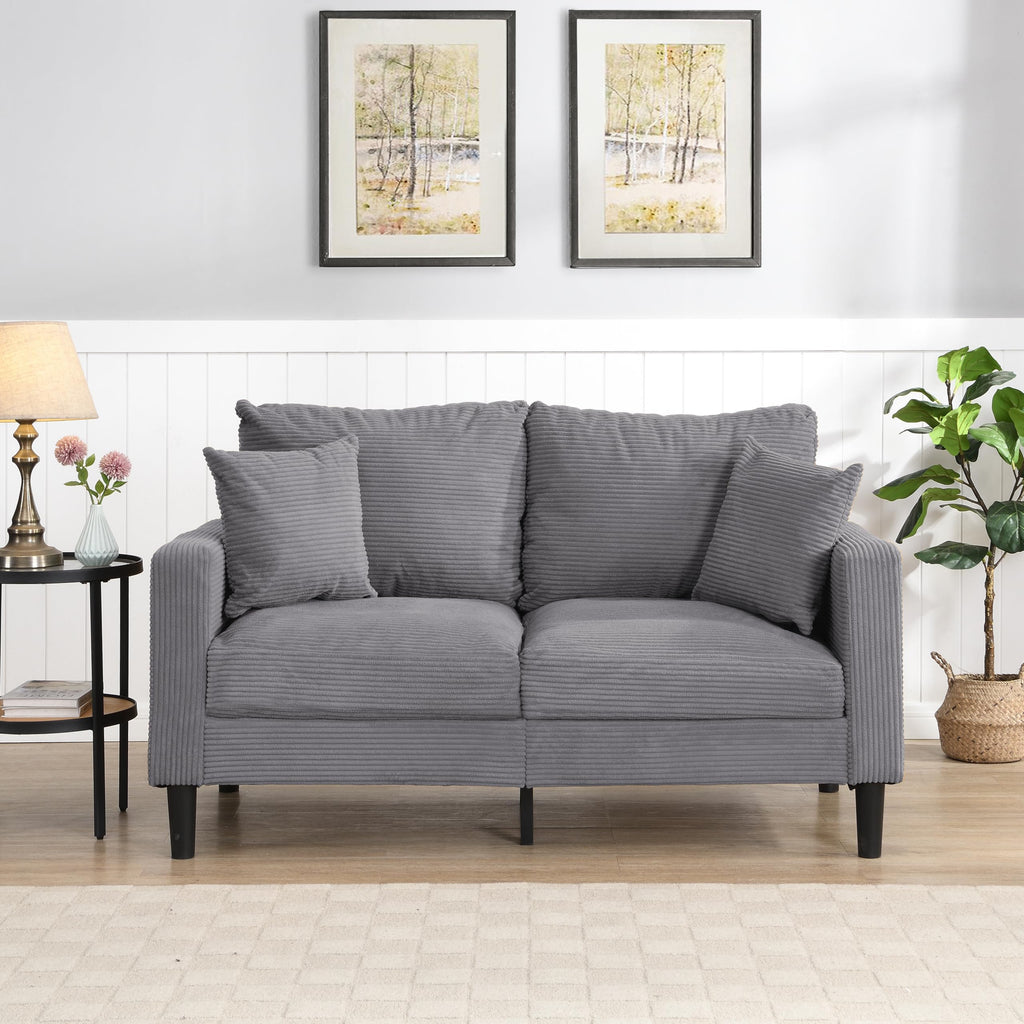 Light Gray Upholstered Loveseat Sofa F27322